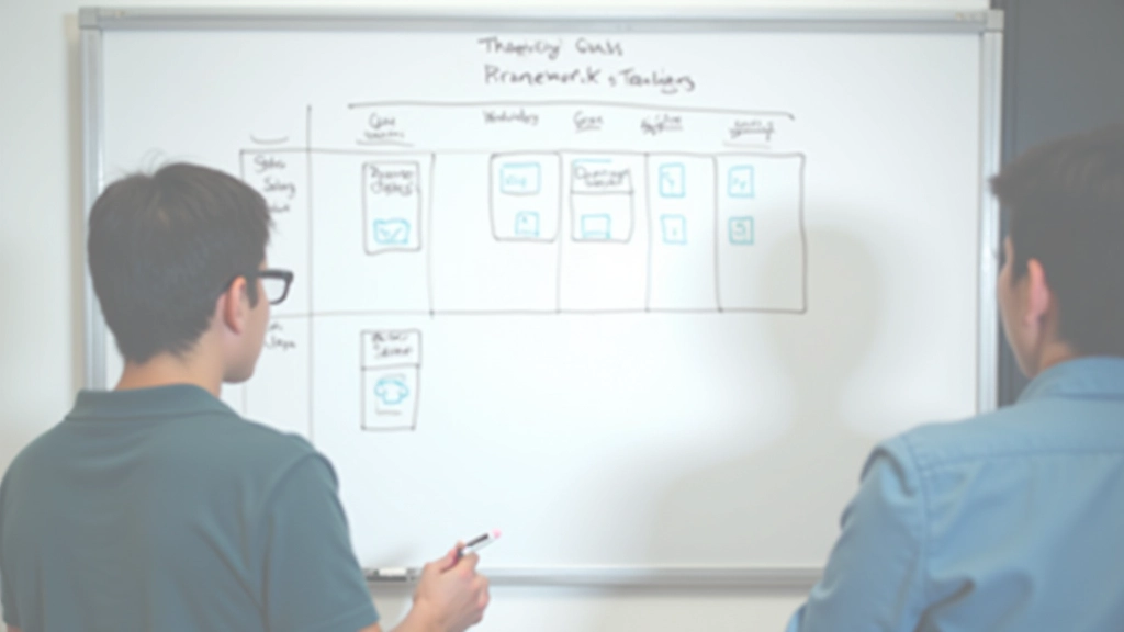 Whiteboard with goal-setting framework and time blocking diagrams